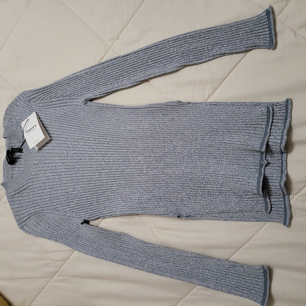 THEORY Cable Rib Structured Sweater - MSRP $325 - Picture 1 of 8